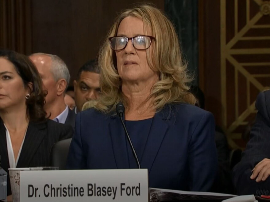 Dr. Christine Blasey Ford testifies before the Senate Judiciary Committee.