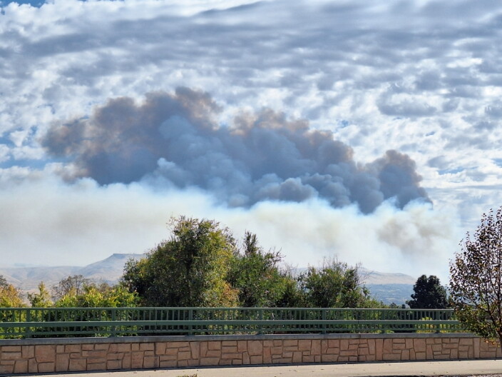 Smoke from the Valley Fire in southeast Boise.