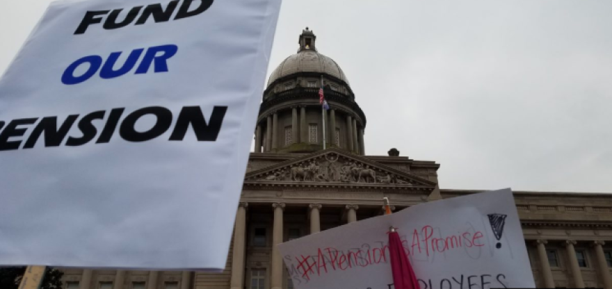 Earlier versions of the pension bill stalled amid intense protests from teachers and other state workers.