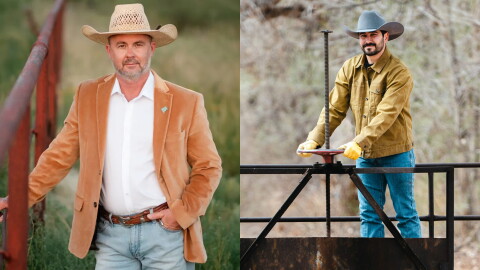Democratic candidate Juan Sanchez III (left) and Republican candidate Michael Perry (right) are vying to become the next state land commissioner. Early voting begins Oct. 6 at county clerk offices statewide.
