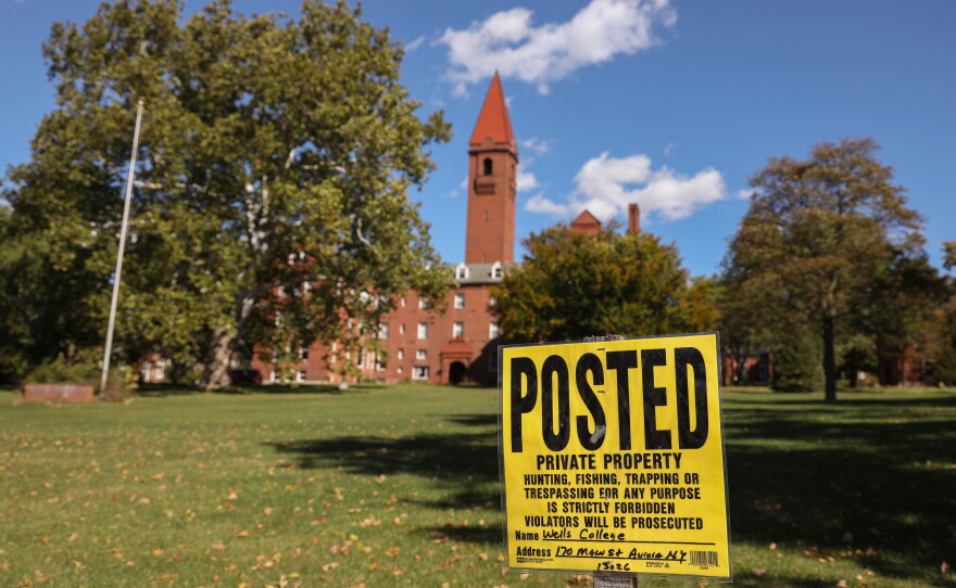 The former Wells College campus in the village of Aurora, New York. Wells College has received court approval to sell and transfer artwork, artifacts, rare books and other personal property as it continues to wind down operations after its June 2024 closure. The future of the campus remains unresolved after a proposed $12.5 million sale fell through earlier this year.