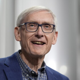 FILE - Gov. Tony Evers, D-Wis., speaks before President Joe Biden at the Earth Rider Brewery, Thursday, Jan. 25, 2024, in Superior, Wis. The Wisconsin Supreme Court on Friday, Feb. 2, 2024, agreed to hear Evers' lawsuit against the Republican-controlled Legislature arguing that it is obstructing basic government functions. (AP Photo/Alex Brandon, File)