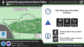 Severe weather risk is low, but Thursday's drive home for some could be slick