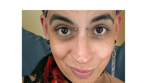 Iden Crockett self portrait that is a close up of her face