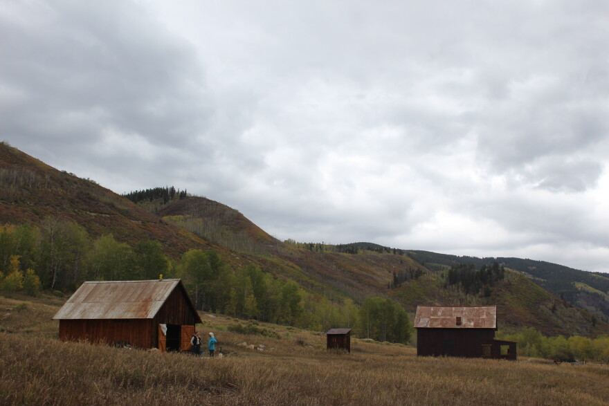 From left to right, an old shop, outhouse and residence can be seen at the Koch Homestead site in the Hunter Creek Valley on Sept. 24, 2026.
