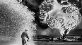 Burning oil wells in Kuwait, 1991.