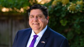 JB Pritzker and Juliana Stratton pose for portraits during a digital shoot at the home of Lucy Moog Monday Sept. 27, 2021, in Chicago. (Vashon Jordan Jr. / JB for Governor)