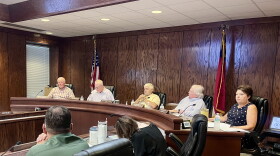 Stokes County commissioners at a meeting