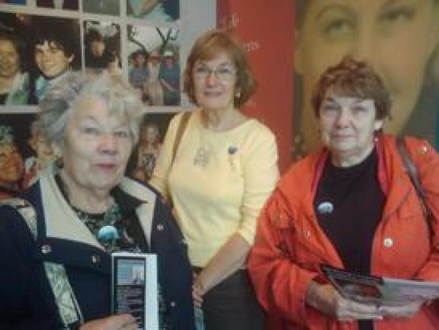Sisters visit exhibit. 