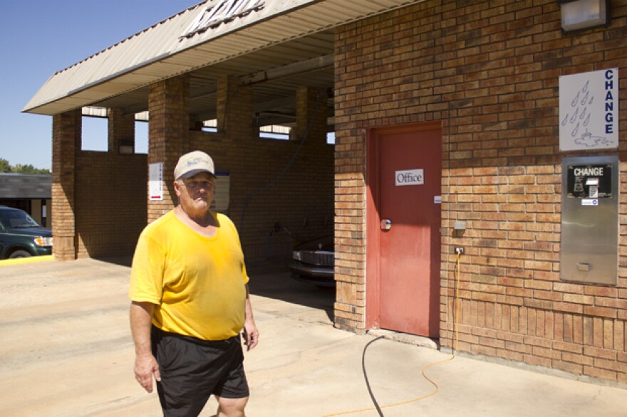 Car wash owner Brenny Aldridge outside Main Street Dirt Busters in Duncan.