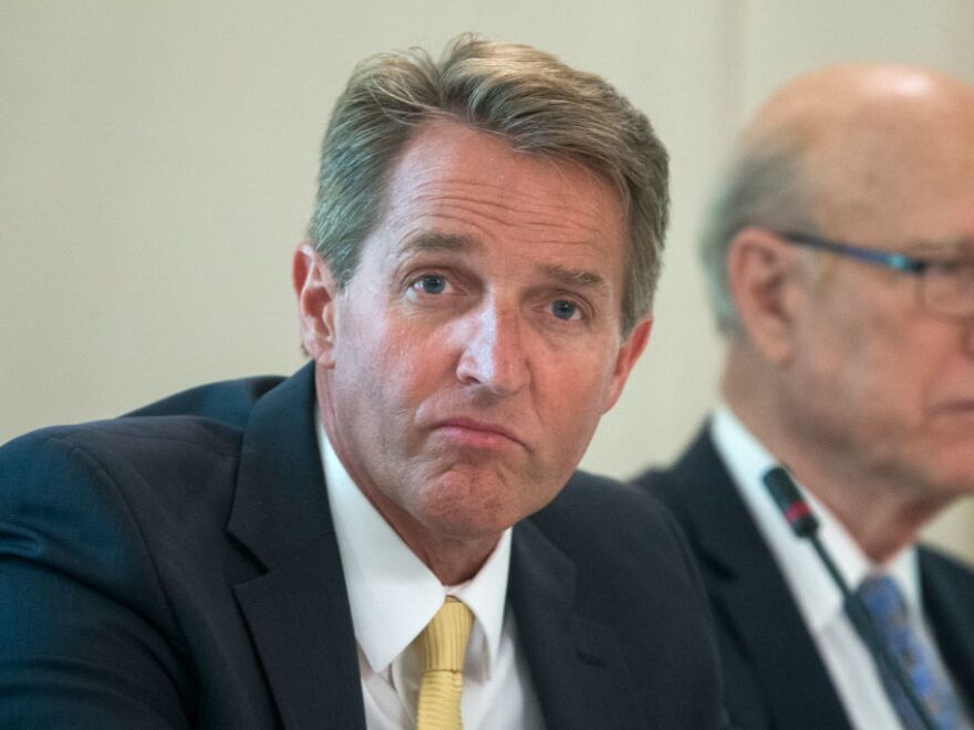 Trump has criticized Sen. Jeff Flake, R-Ariz., while praising one of his primary challengers.