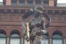 File photo of Lady Justice atop the water fountain in the plaza in front of the Bexar County Courthouse.