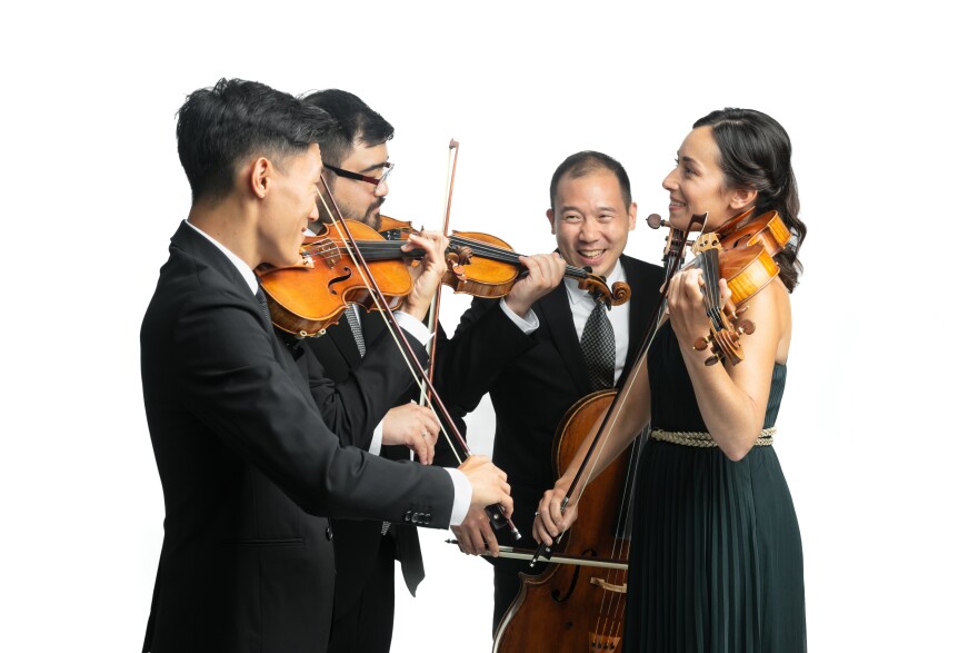 Parker Quartet (Jessica Bodner (viola), Daniel Chong (violin), Ken Hamao (violin), Kee-Hyun Kim (cello)), New York, New York, July 7, 2022. Photograph © Beowulf Sheehan