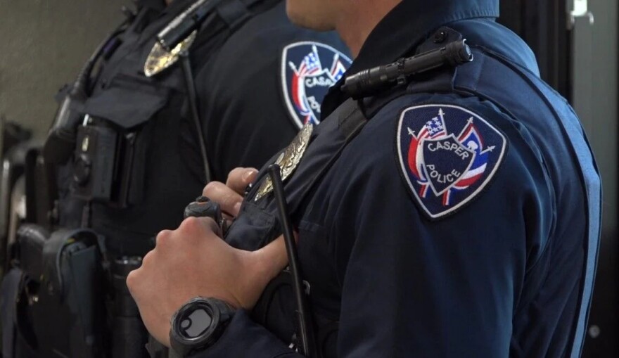 A closeup of two Casper Police Officers in uniform