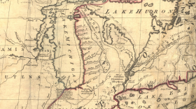 The “Mitchell Map,” circa 1757. This map features inaccuracies that likely contributed to the Toledo War, the 1800s border conflict between the State of Ohio and the Michigan Territory. (Library of Congress image via Wikimedia Commons)