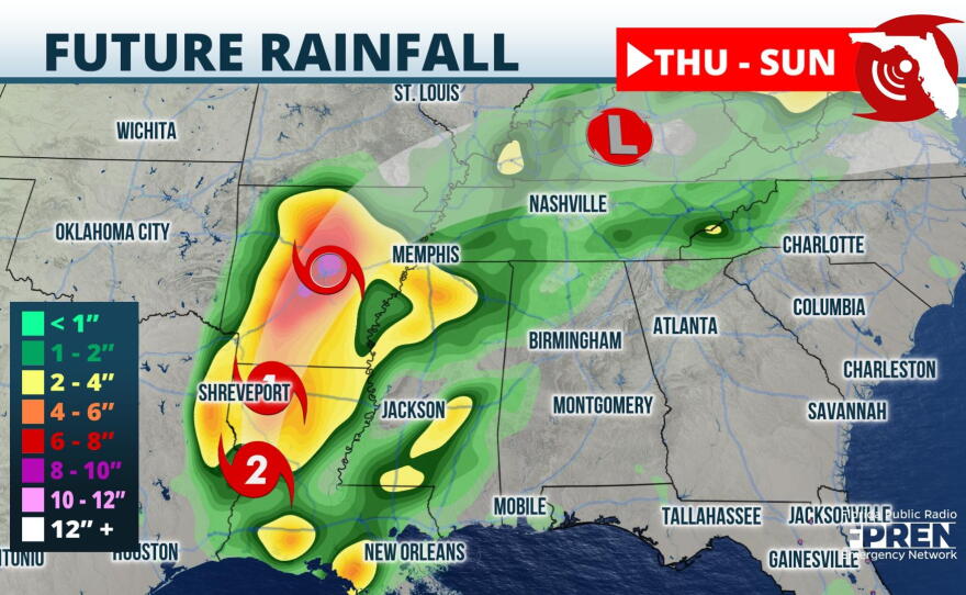 Forecast Rainfall from Laura