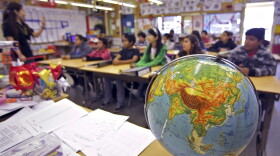 In this photo taken on Tuesday, April 20, 2010, CedarLane Middle School students take a Chinese Language and Culture class in the Hacienda Heights area of Los Angeles. Communities across the United States, from Smithfield, R.I., to Medford, Ore., have welcomed with open palms the so-called Confucius Classroom grants from the Chinese government, like the one proposed here for Cedarlane Middle School. (Damian Dovarganes/AP)