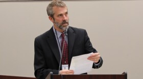 James Betley talks to the members of the Indiana Charter School Board during a meeting on Thursday, April 28, 2022 in Indianapolis. Betley was the board's executive director from October 2015 until January 2025.