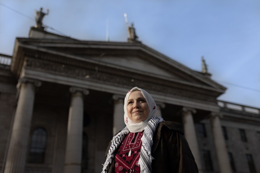 Fatin Al Tamimi poses for a portrait outside of Dublin's General Post Office on Feb. 7.