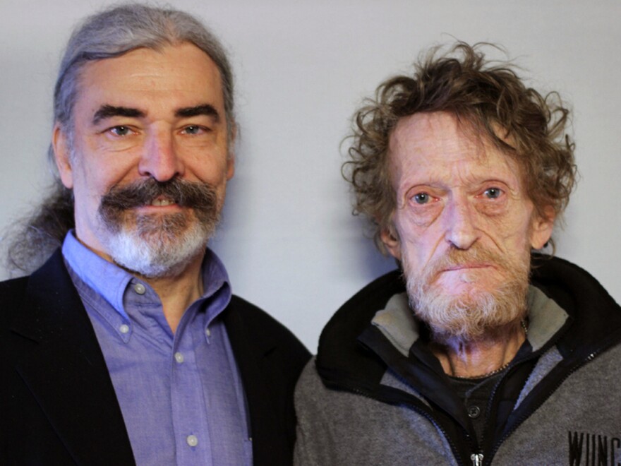 David Wright (left) and Eddie Lanier at StoryCorps in Durham, NC May 2014.