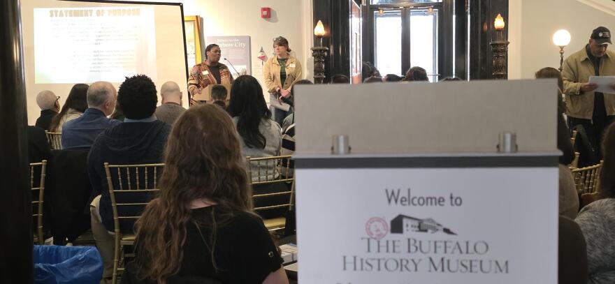(Left) Dorinda Darden, interim director of the Buffalo and Erie County Public Library and (right) Melissa Brown, executive director of the Buffalo History Museum