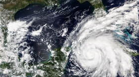 Hurricane Ian was forecast to hit the western tip of Cuba as a major hurricane and then become an even stronger Category 4 with top winds of 140 mph (225 km/h) over warm Gulf of Mexico waters before striking Florida. (NASA Worldview/Earth Observing System Data and Information System (EOSDIS) via AP)