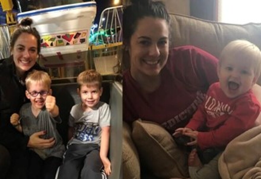 Katie Scott spends time with her nephews, Rex, Henry and Charlie.