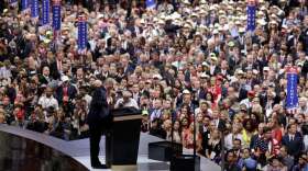 Republican Presidential Candidate Donald Trump, speaks during the final day of the Republican National Convention in Cleveland, Thursday, July 21, 2016. (AP Photo/John Locher)