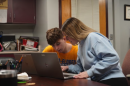 Otto-Eldred students Jack Sherry and Alexis Prince boot up their refurbished, school-issued laptops. 
