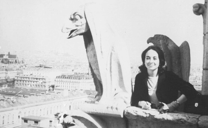 David Lee and Coca del Castillo were living in France in the 1967-68 school year. David, a Fulbright exchange teacher, took this photo of her at Notre Dame.