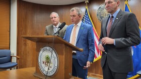 Industrial Commission members - (l to r) Ag Commissioner Goehring, Gov. Armstrong, Atty General Wrigley