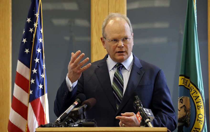 In this March 14, 2017, file photo, King County Prosecutor Dan Satterberg speaks at a news conference in Seattle.