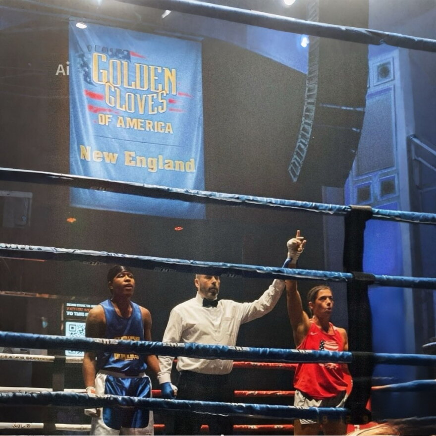 Kristin Ingala (right) is a two-time Golden Gloves New England Champion boxer and a finalist for MassPort's