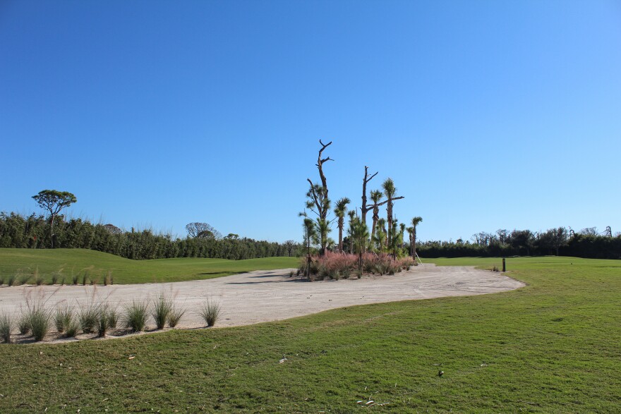 A golf course cut by the estuary, a passage for juvenile tarpon to a nearby creek. (Rylan DiGiacomo-Rapp/WUFT News)