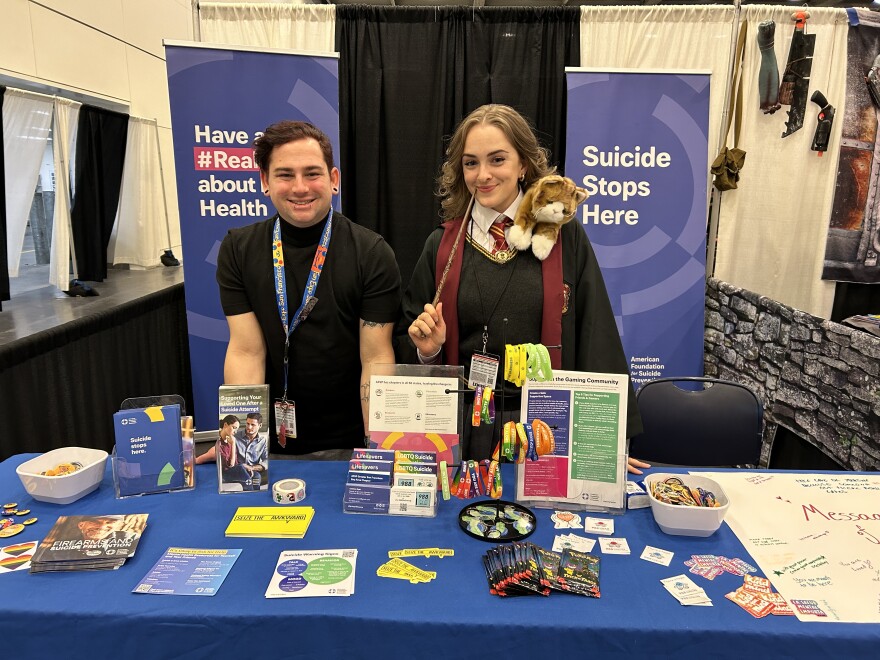 Lucianne Ryan is the special events coordinator for AFSP's Greater San Francisco Bay Area chapter. Here she is dressed as the "Harry Potter" character Hermione Granger while tabling at Fan Expo San Francisco with board member Greg Sallaberry.