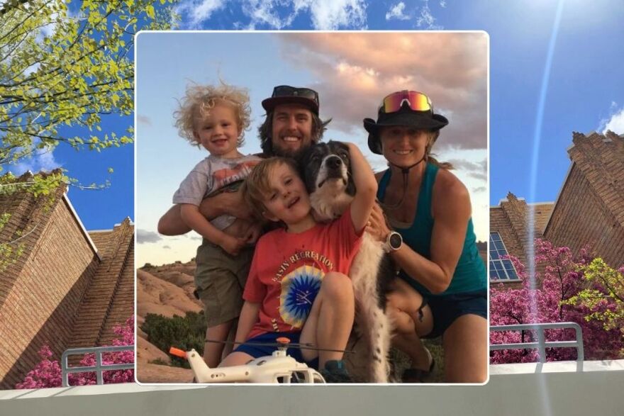 Ian Hartley with his wife, Park City Ski and Snowboard Cross Country Director Emma Garrard, and their two sons.