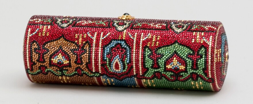 <em>Kashmiri embroidery-inspired minaudière with rhinestones,</em> 1982