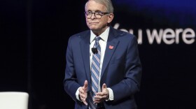 Ohio governor Mike DeWine speaks during the announcement on Friday Jan. 21, 2022 in Newark, Ohio, that Intel will invest $20 billion to build two computer chip factories on a 1,000-acre site in Licking County, Ohio, just east of Columbus. 