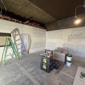 Rock Port City Hall under construction.