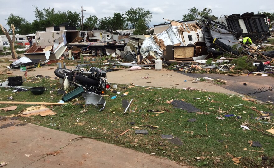 Damage from a May 6, 2015 tornado in south Oklahoma City.