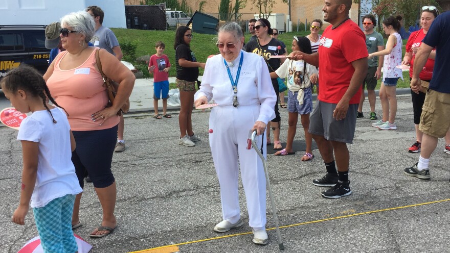 Mary-Ann Nolan, who lives near the new Paddle Ball statue, says she'd never used a paddle ball, nor had she ever been part of a world record attempt.