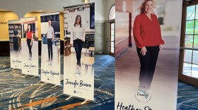 Banners shows the teacher of the year finalists.