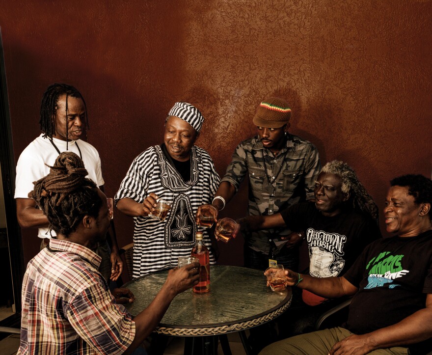 Perhaps the All Stars are drinking a toast to their new album <em>Libation</em> — "an offering to celebrate the blessings that our music has brought to us."