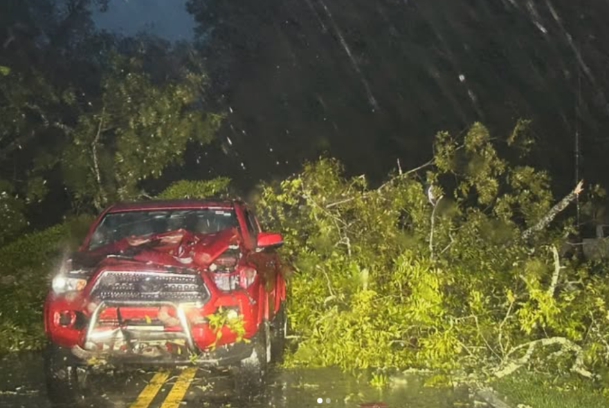 Hurricane Isaias damage in Okaloosa County, Florida.
