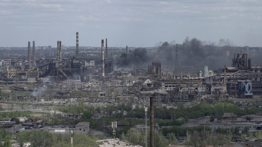 The Azovstal steel plant in the city of Mariupol on May 10, amid the ongoing Russian invasion.