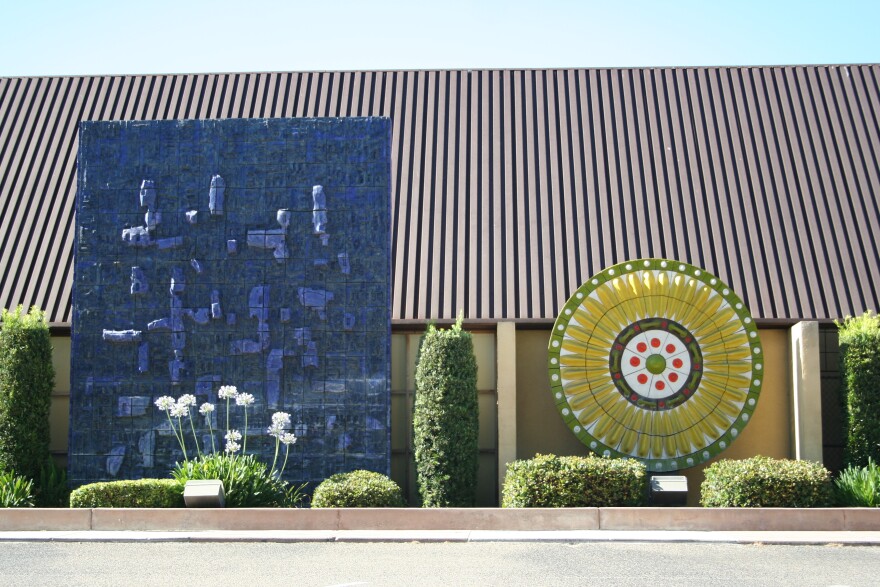 Artwork by Stan Bitters at the Duncan Ceramics building in Fresno