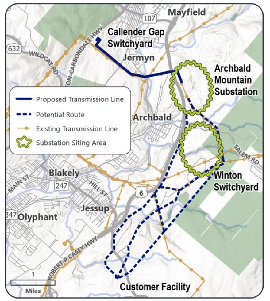 A map shows new electrical infrastructure improvements