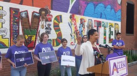 Danielle Allen delivers campaign speech