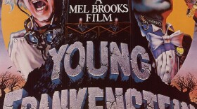 A poster for 'Young Frankenstein,' directed by Mel Brooks. It's a classic example of a horror-comedy movie.