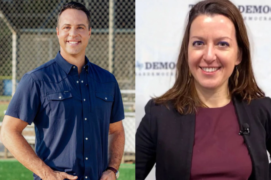 Mark Teixeira (Republican) and Kristin Hook (Democrat)